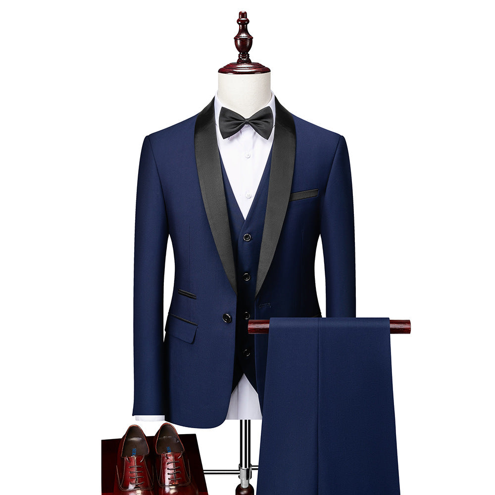 Men's slim fit wool three-piece suit Viktor blazer vest trousers elegant business attire