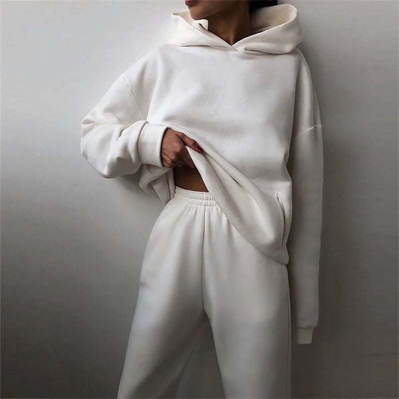 Serenity ultra-soft oversized hoodie and jogger set in neutral tones with dropped shoulders