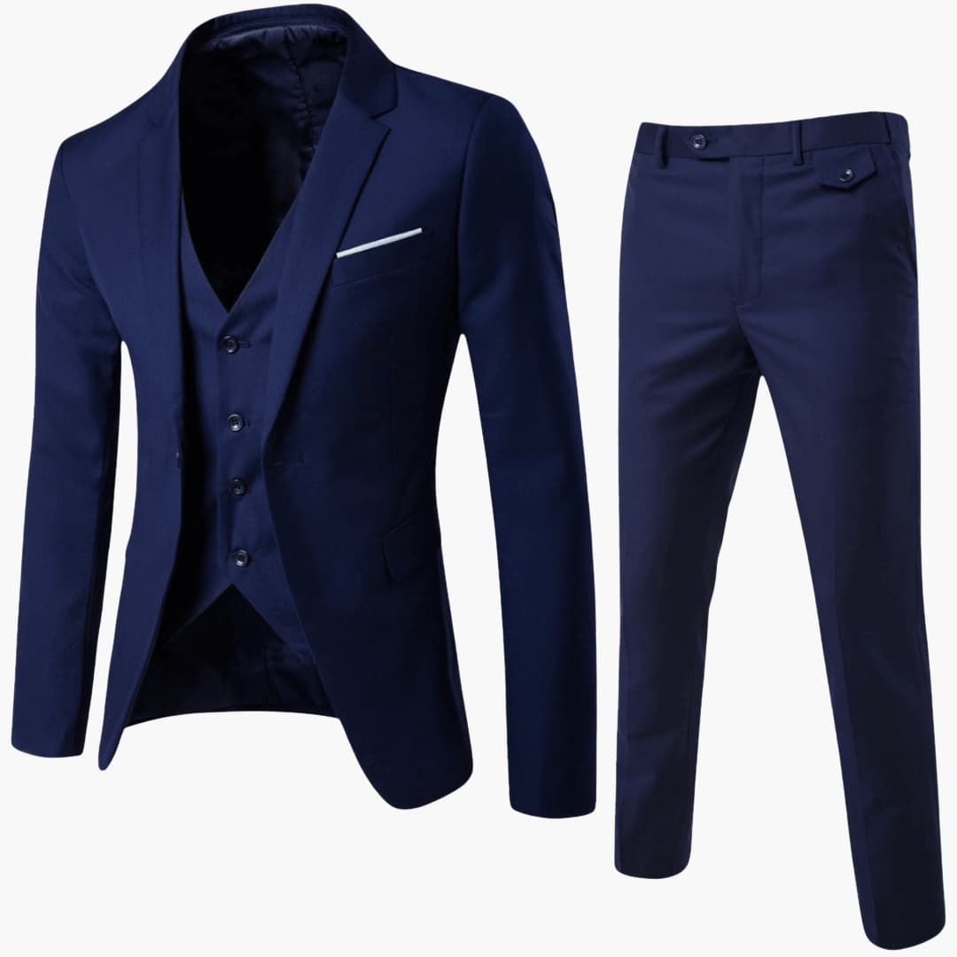 Men's slim-fit three-piece suit jacket vest pants coordinated formal set premium craftsmanship