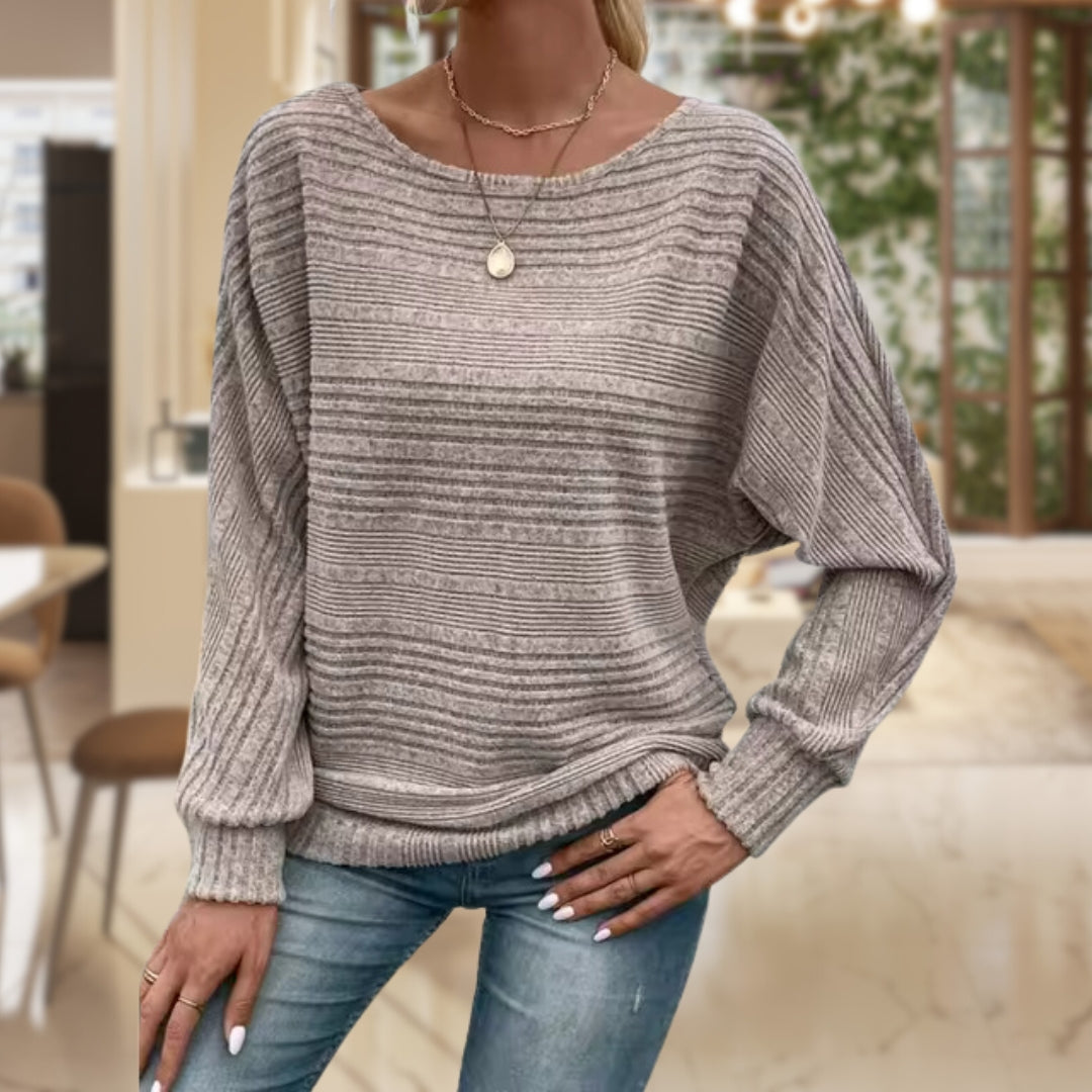 Women's cozy wool pullover sweater warm knit modern design flattering cut everyday elegance