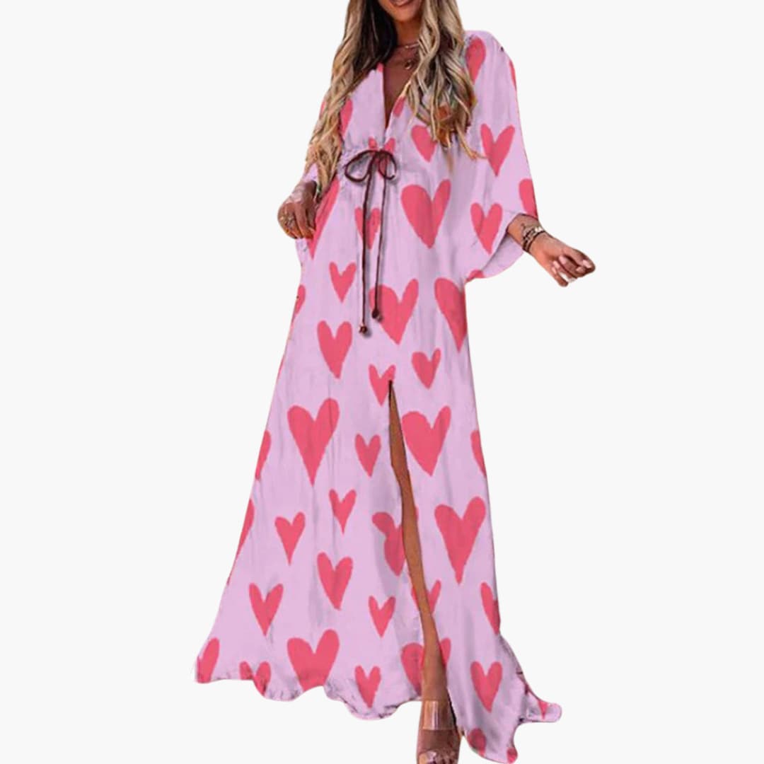 Women's colorful floral print maxi dress lightweight breathable fabric summer everyday style
