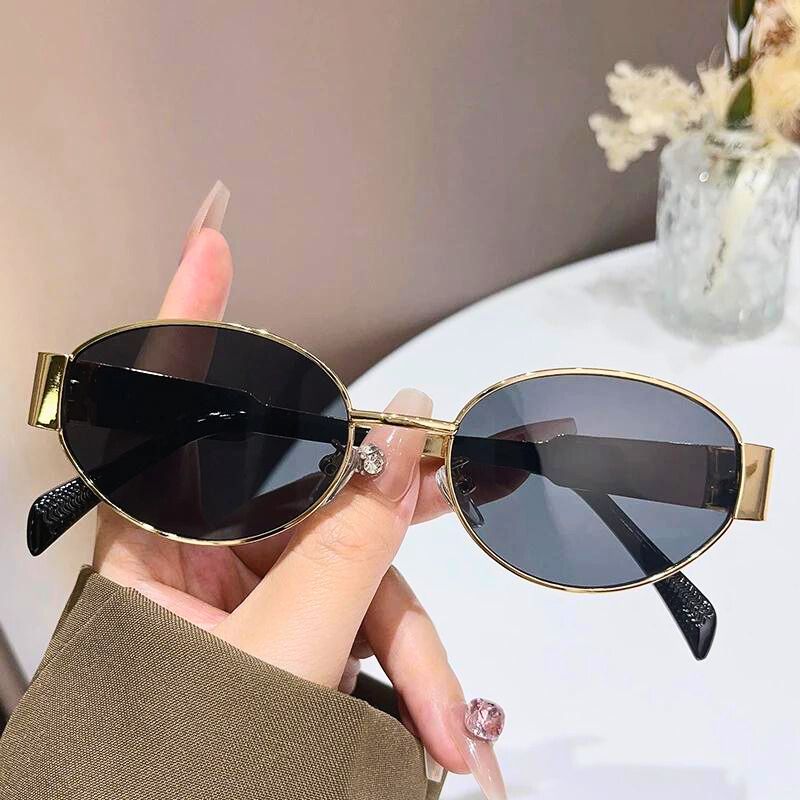 Rhyse Shades oval metal frame sunglasses with 100% UV protection for everyday comfort