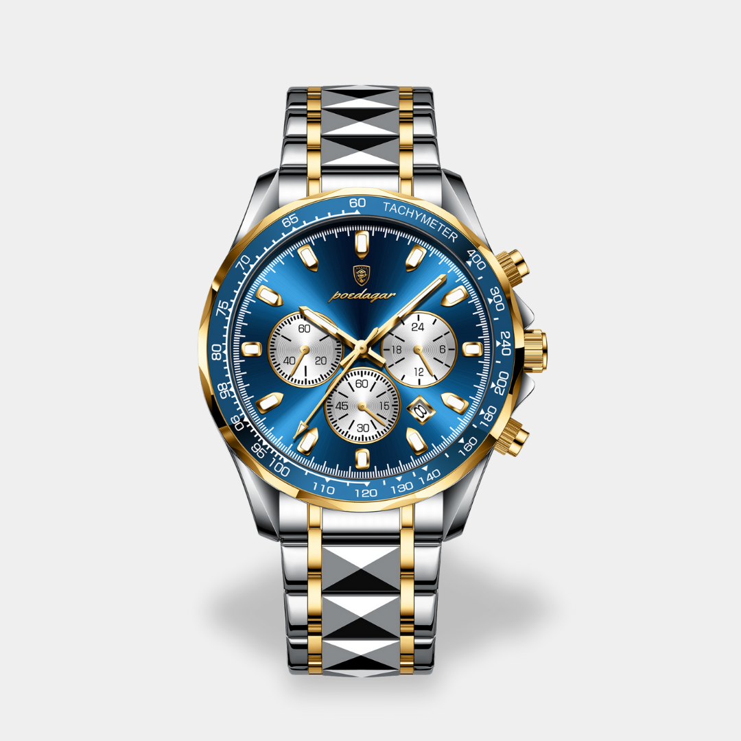 Men's classic watch clear dial date function durable matte finish strap water resistant timeless style