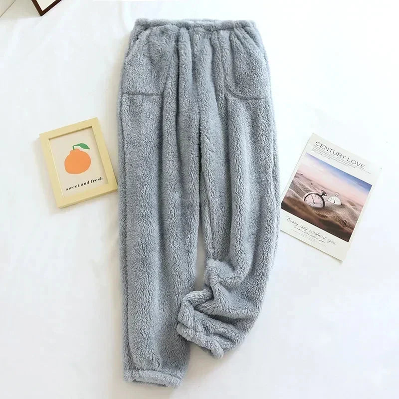 Women's Isla relaxed fit fleece pajama pants with elastic waistband and side pockets for cozy loungewear