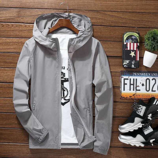 Donte men's hooded windproof jacket elegant slim silhouette with functional weather-resistant hood