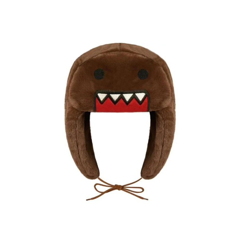 Unisex plush ushanka hat with adjustable ear flaps, lightweight warm winter accessory cute cartoon design