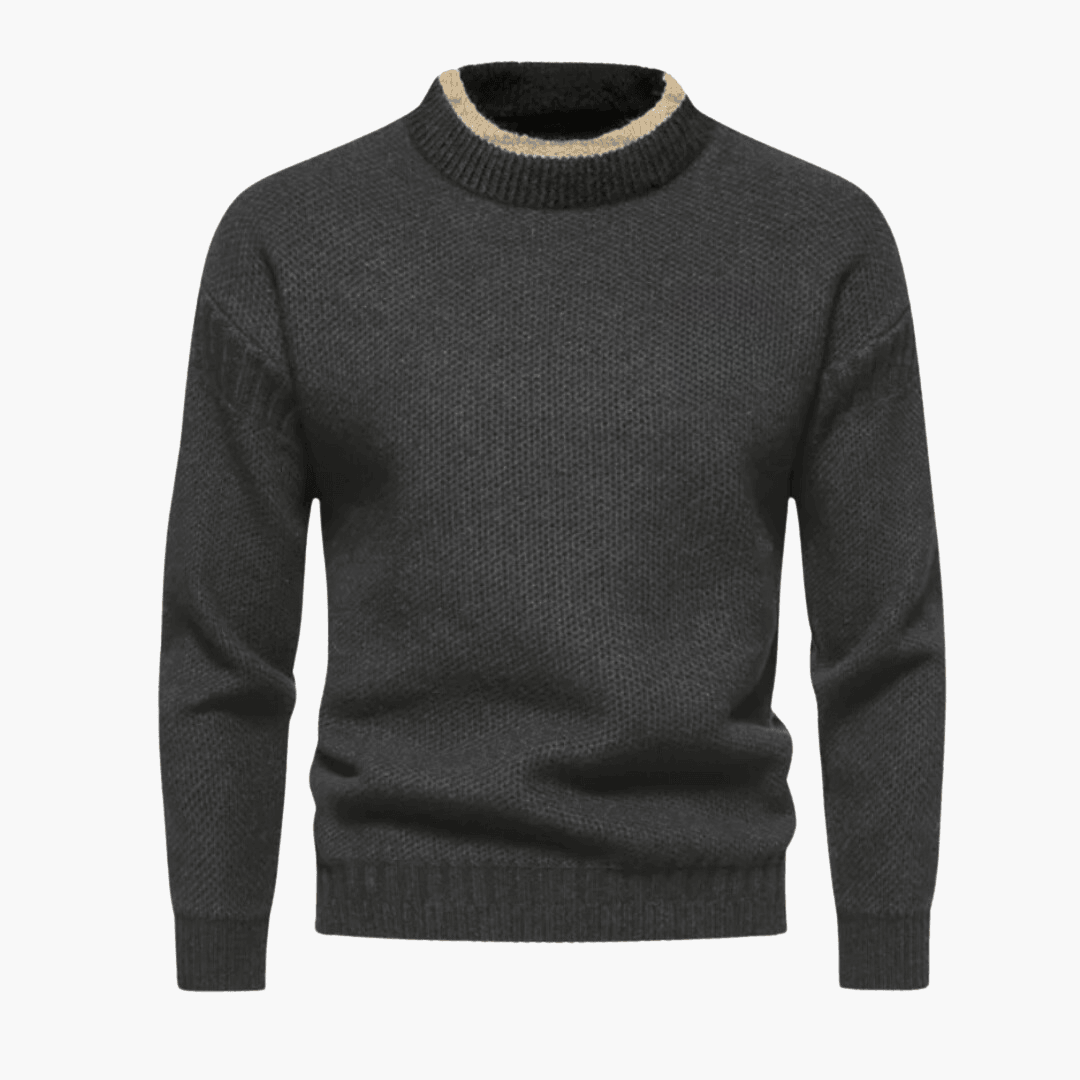 Men's classic knit sweater slim fit warm winter pullover versatile casual office style