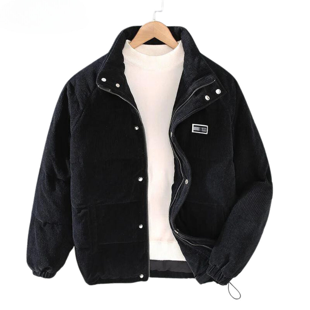 Men's lightweight quilted winter jacket, slim fit, wind-resistant layer for outdoor cold weather