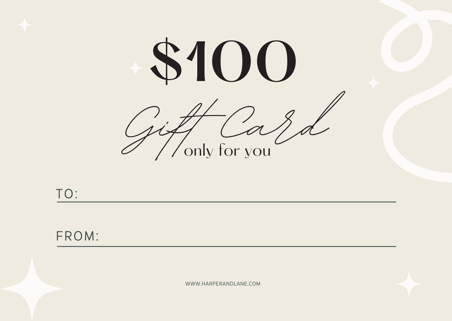 Harper & Lane digital gift card for fashion lovers, instant email delivery, elegant style