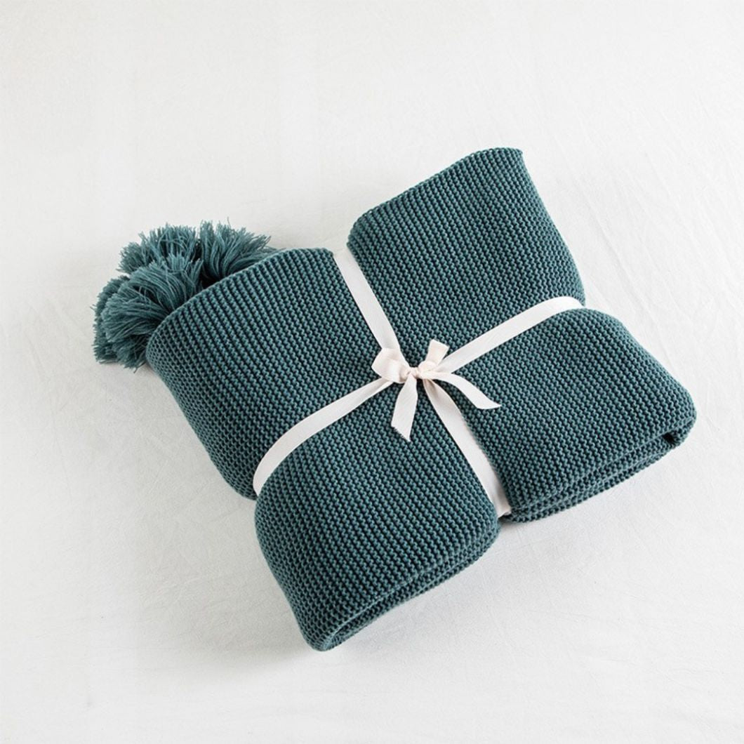 Mustard chunky knit throw blanket 51x63 soft breathable minimalist style for cozy living rooms