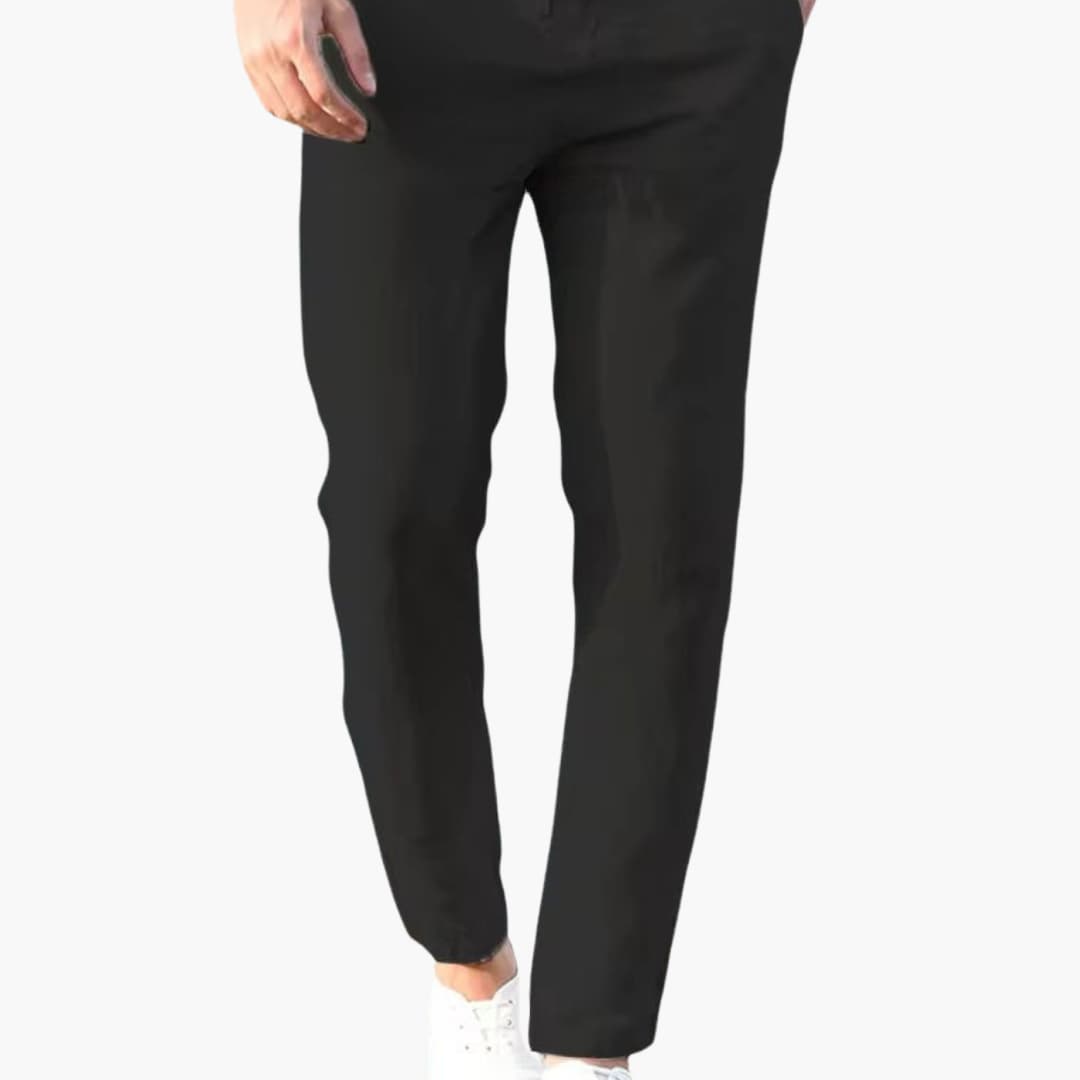 Men's slim fit drawstring waist trousers lightweight breathable fabric for office everyday wear