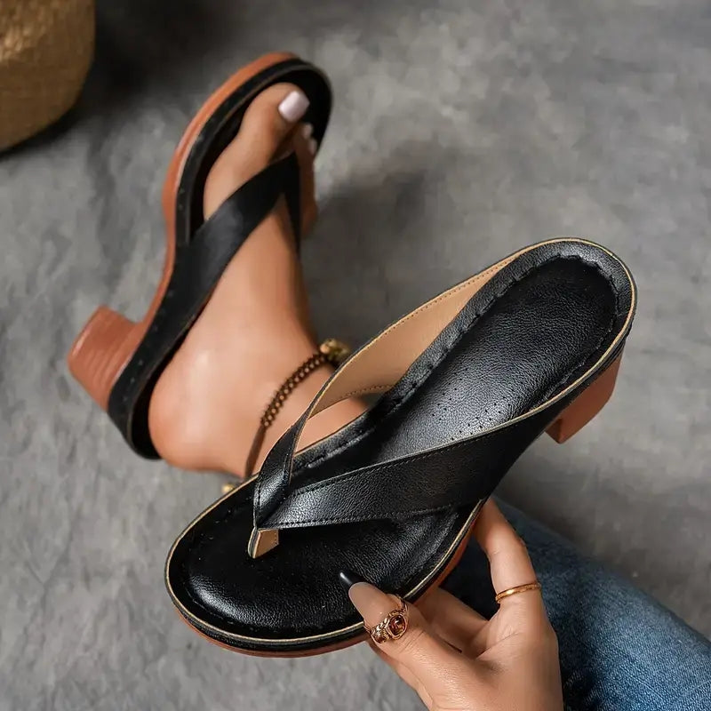 Mavine orthopedic slip-on sandals with cushioned arch support and chunky heel everyday comfort