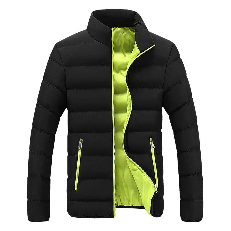 Alpine Crest slim fit quilted puffer jacket lightweight water-resistant shell with vibrant contrast lining