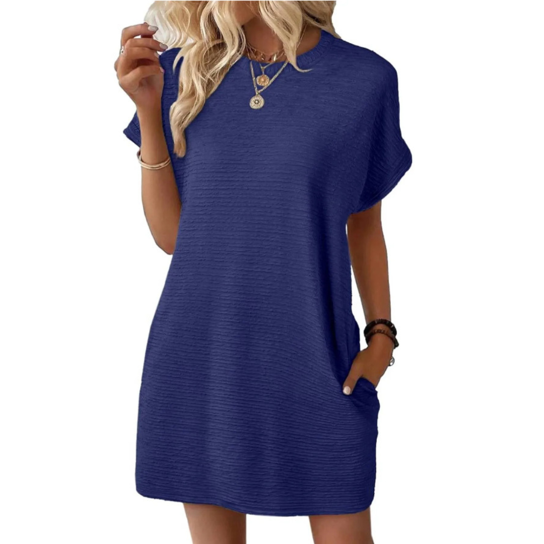 Vivid | Women's Crew Neck Short Sleeve T-Shirt Mini Dress