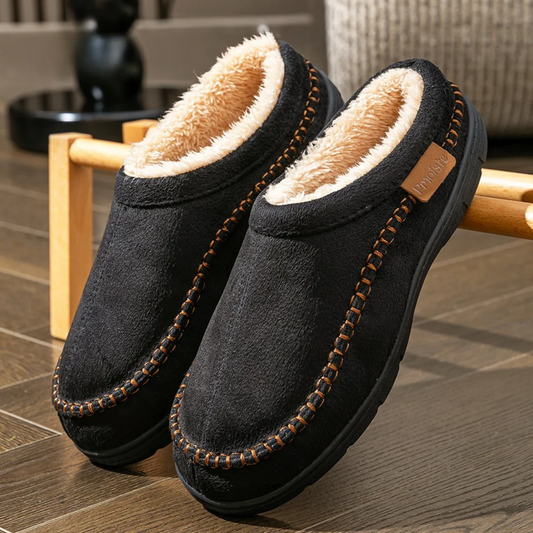 Jack cozy plush slippers neutral tones home comfort slip-on with soft fleece lining and supportive sole