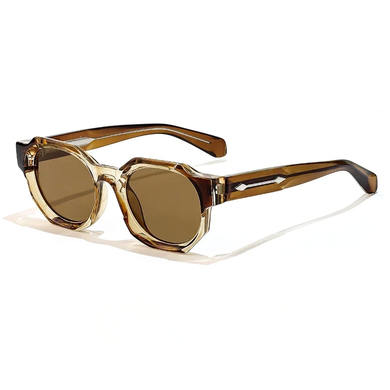 Bold square retro acetate sunglasses UV400 protection thick sculpted frame for style enthusiasts