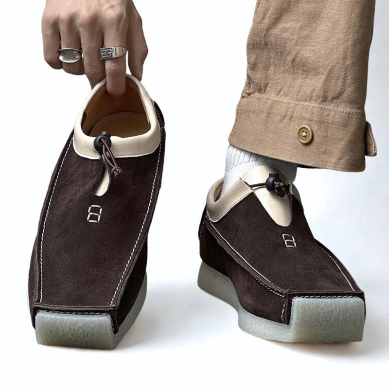 Maison '88 beige sand leather suede slip-on loafers classic silhouette professional everyday shoe