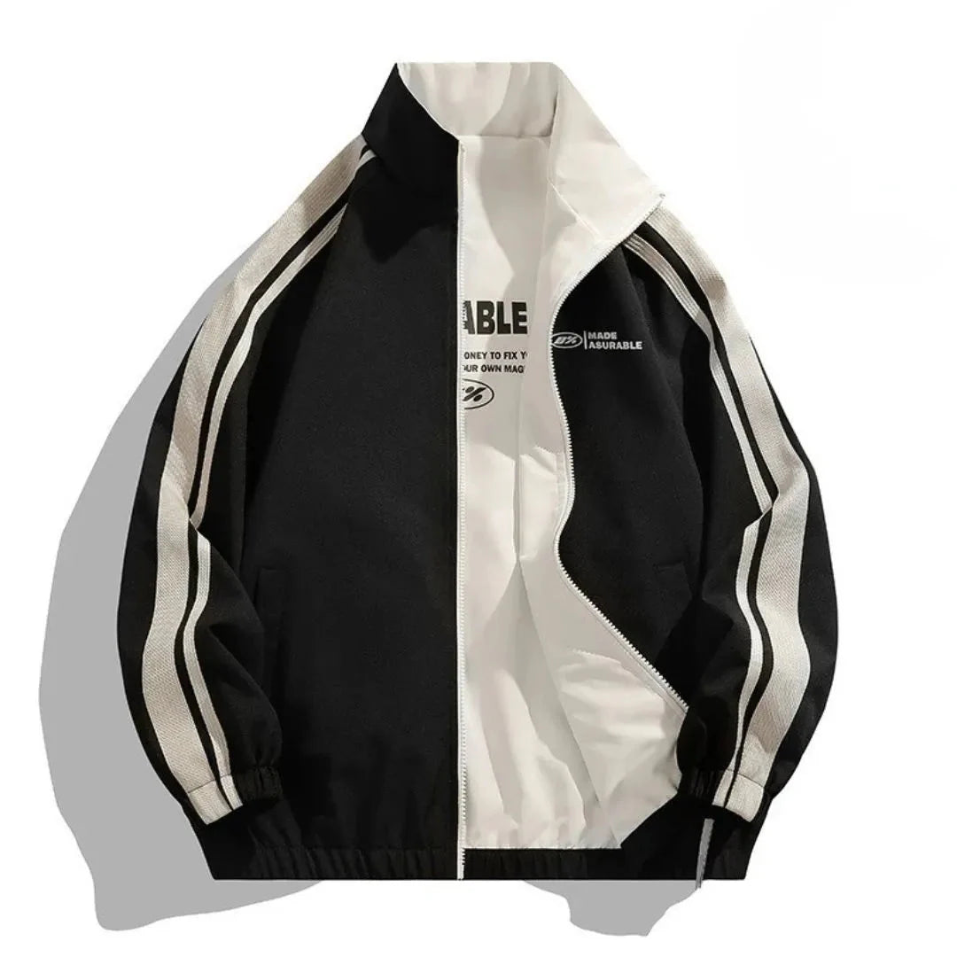 Enzo reversible track jacket lightweight windproof two-sided design for active lifestyles