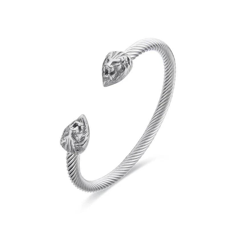 Mercer Steel rope cuff bracelet stainless steel 6mm twisted cable adjustable bold men
