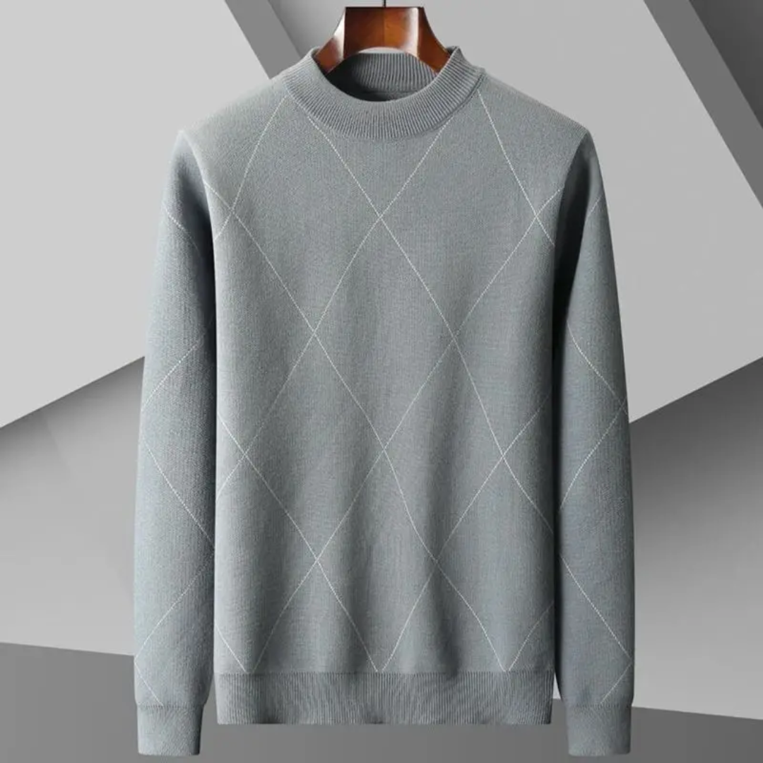Steven Diamond cashmere sweater lightweight unisex knit in neutral tone with diamond texture pattern