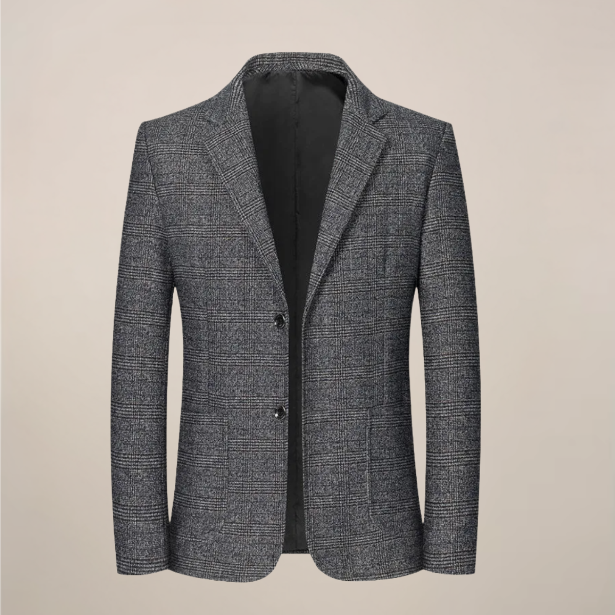 Men's slim fit plaid blazer vintage check tailored jacket single-breasted lapel smart casual