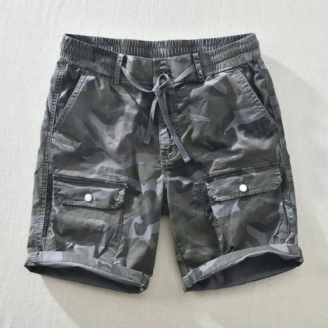 Chase Morgan camouflage ranger shorts lightweight durable fabric with utility pockets for outdoor adventures