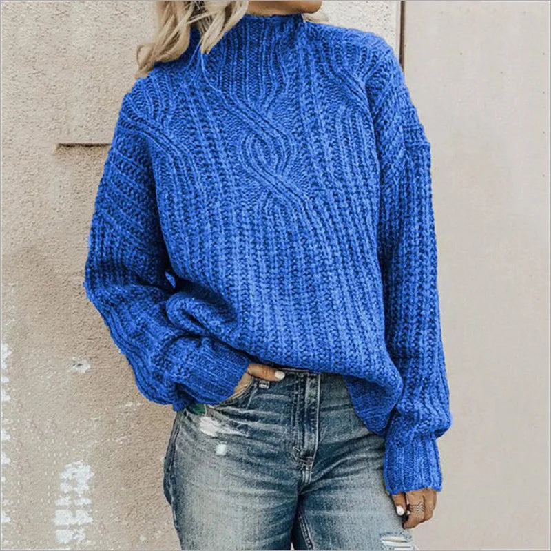 Women's cozy winter jumper in classic style, versatile knit design perfect for office or casual wear