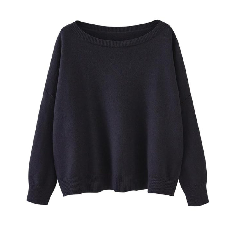 Women's soft knit crewneck sweater Clara cozy lightweight relaxed silhouette cotton-acrylic blend