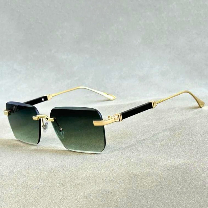Lynox vintage rimless sunglasses UV400 anti-glare lenses bold retro low-profile unisex eyewear