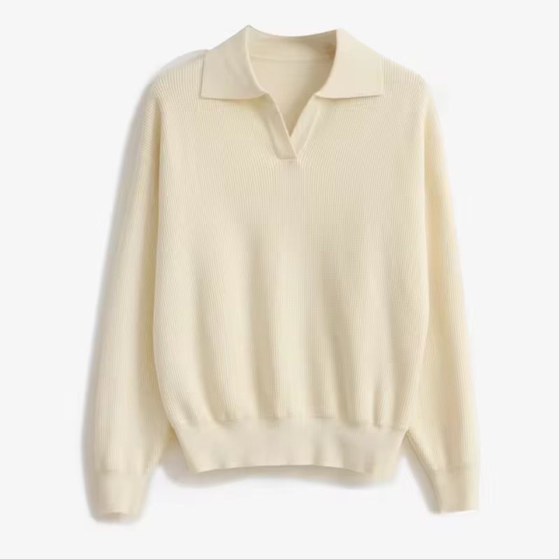 Unisex relaxed-fit soft knit pullover sweater with standout collar detail for casual wear