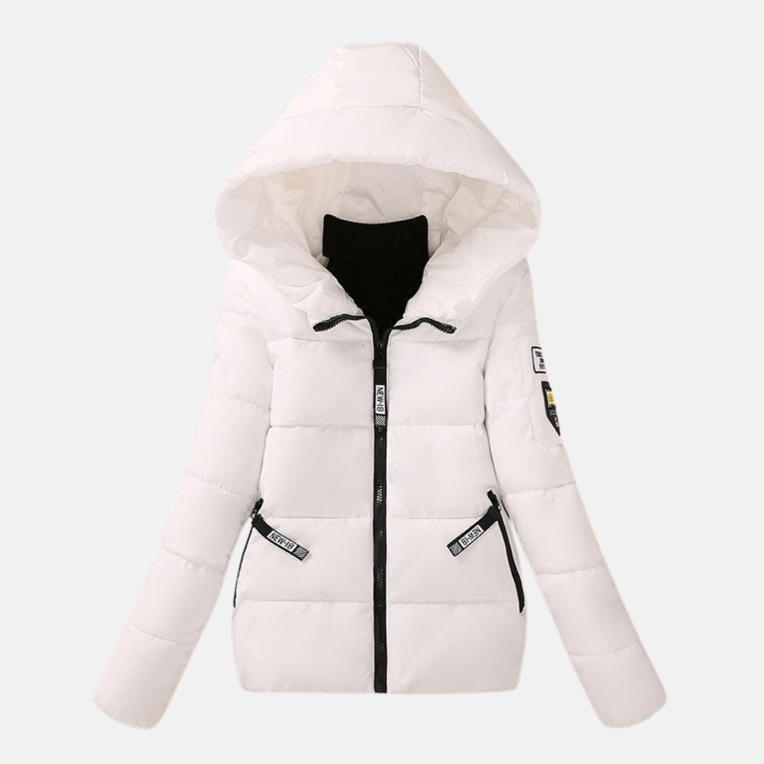 Women's quilted padded hooded coat relaxed fit cozy insulated warmth everyday outdoor style