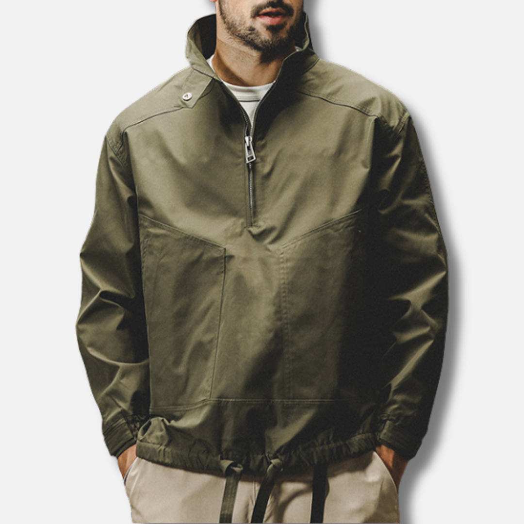 Men's relaxed outdoor jacket wind-resistant water-repellent cotton with adjustable cuffs urban style