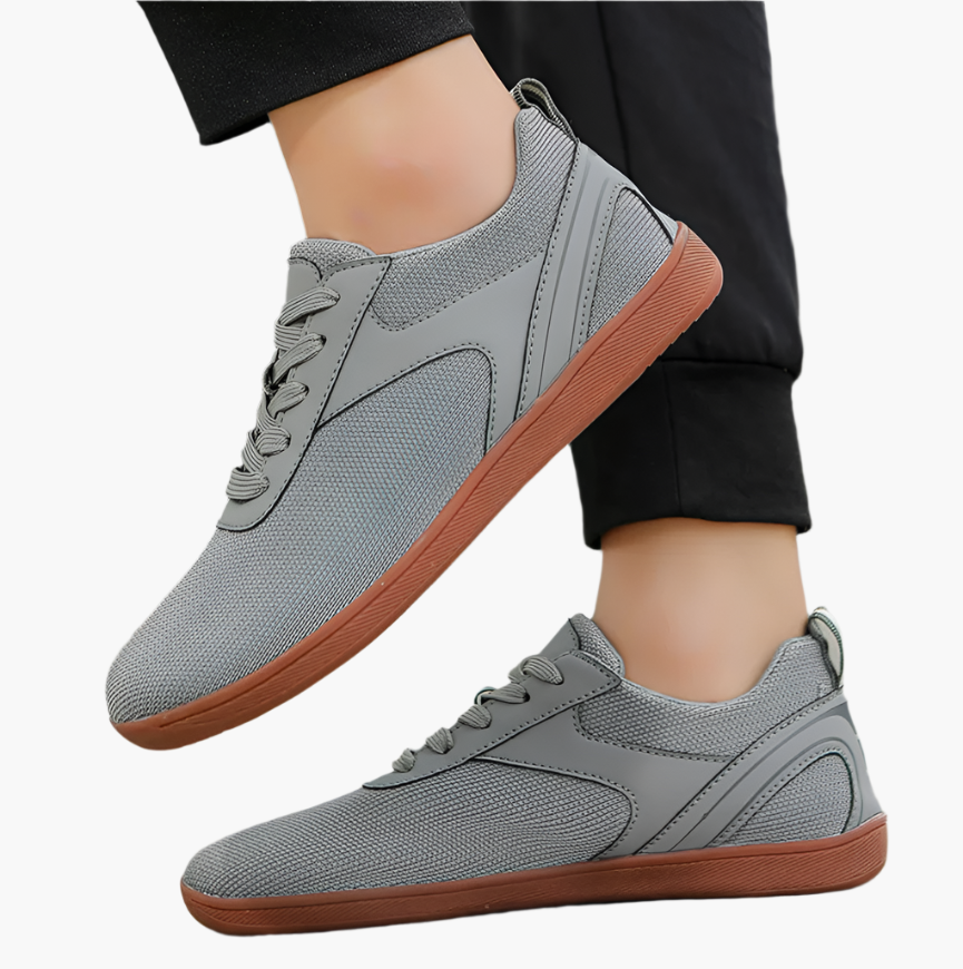Unisex lightweight minimalist barefoot sneakers in neutral tones with wide toe box for natural feel