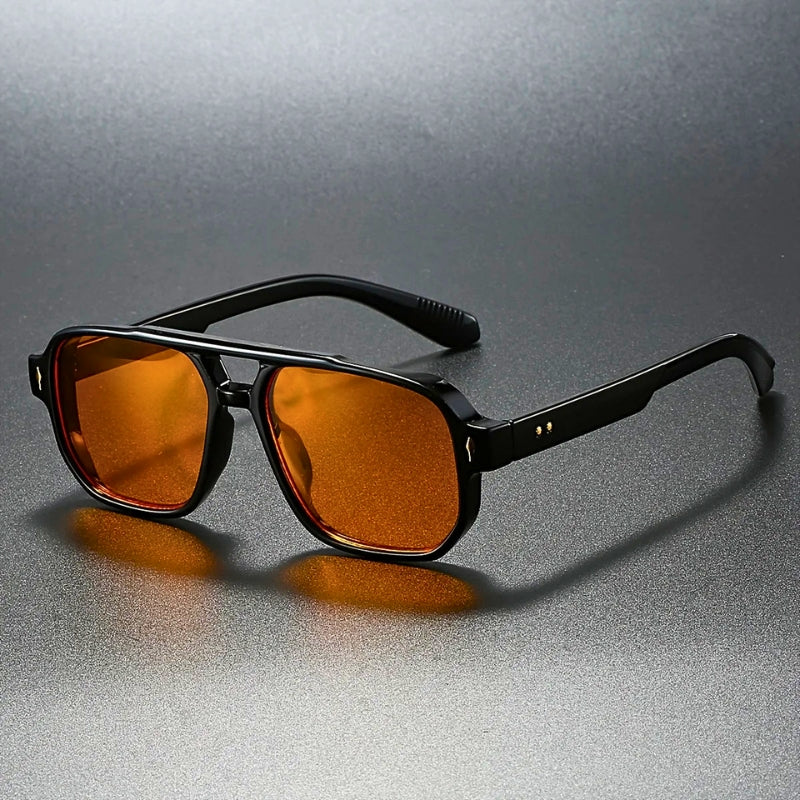 Ravon retro UV400 square sunglasses bold angular black frame street style everyday wear
