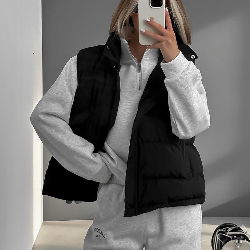 Albréne lightweight padded vest windproof adjustable hem urban commuter winter insulation slim fit