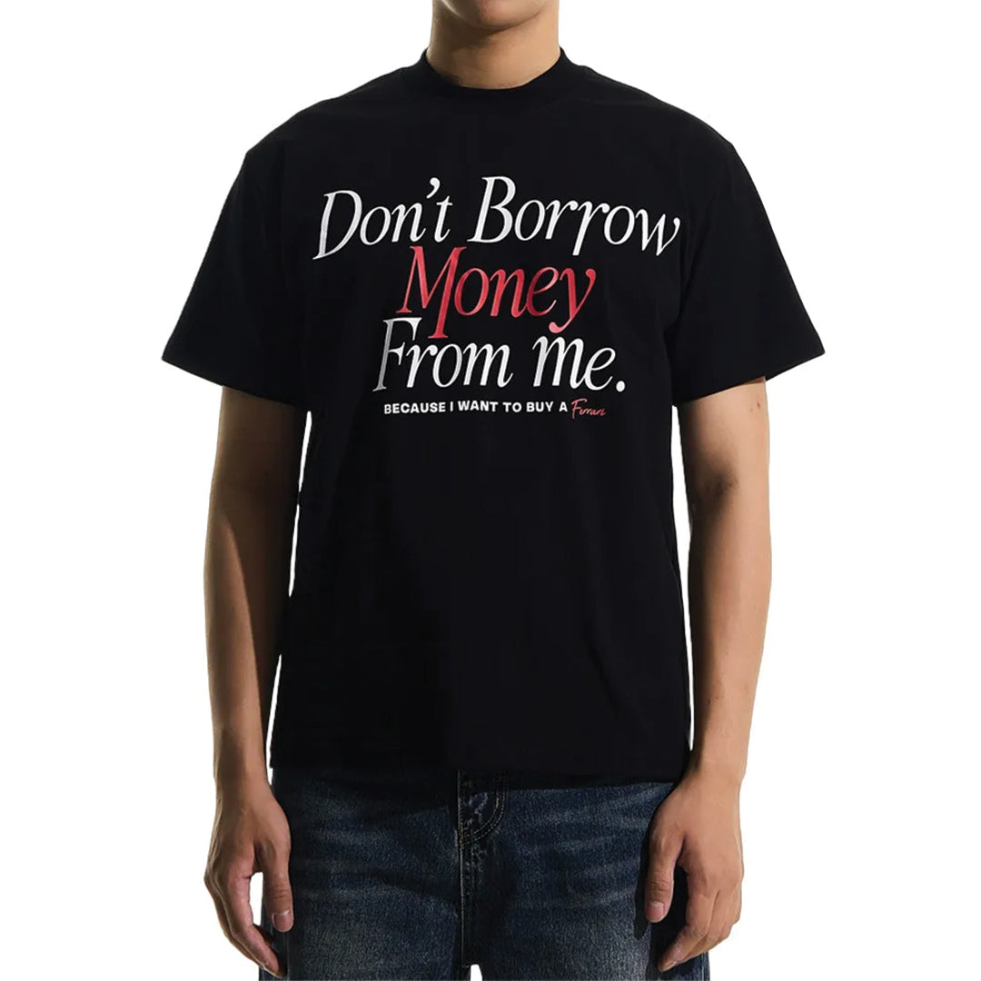 Men's white crew neck Ferrari Fund graphic tee, premium cotton with witty print and clean tailoring