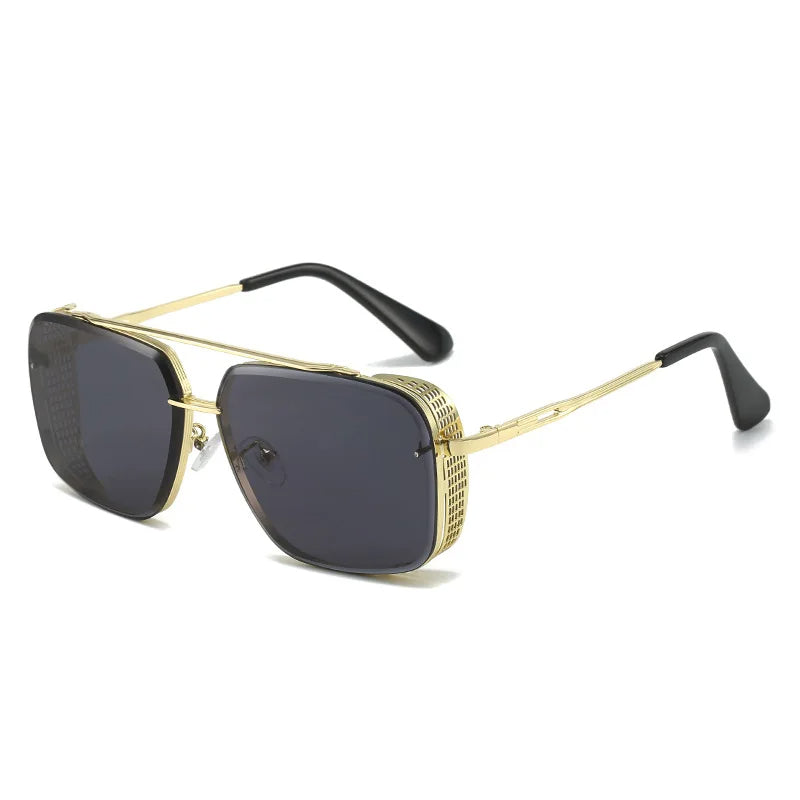Soleil oversized aviator sunglasses with gradient UV lenses, retro square shield frames