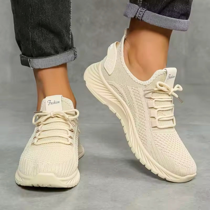 Women's orthopedic low-top athletic sneakers with breathable mesh upper and arch support cushioning