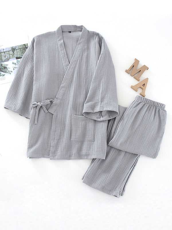 Women's wrap-style relaxed pajama set with flattering silhouette for elegant sleepwear comfort