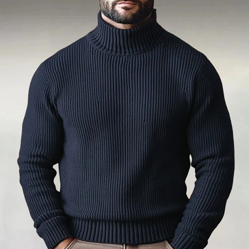 Women's ribbed turtleneck sweater tailored fit dense knit mock neck versatile layering all seasons