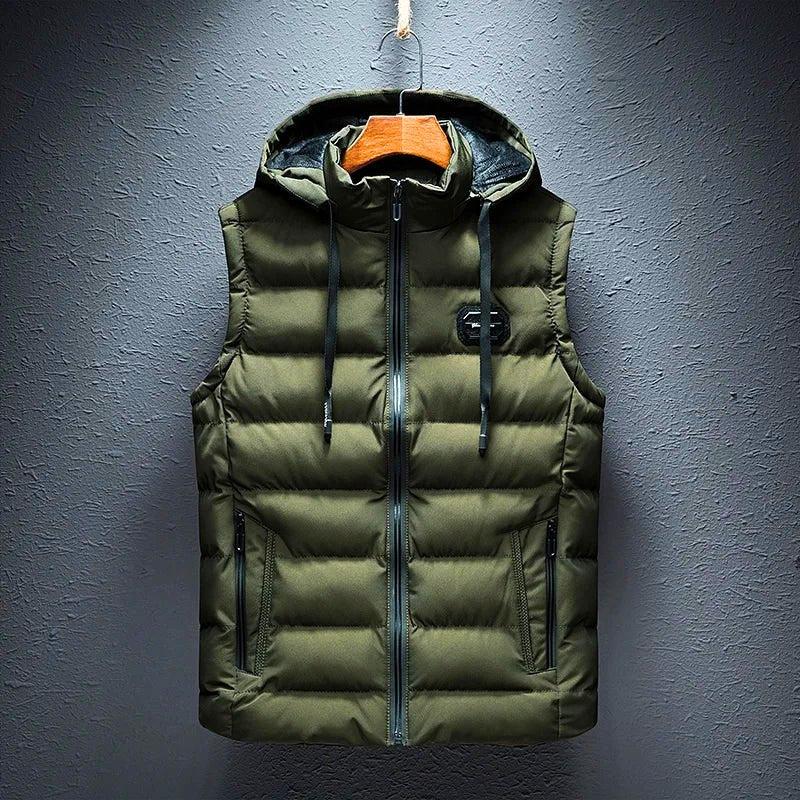 Briar Mont hooded cotton padded vest with full-length zip and zippered pockets for outdoor comfort