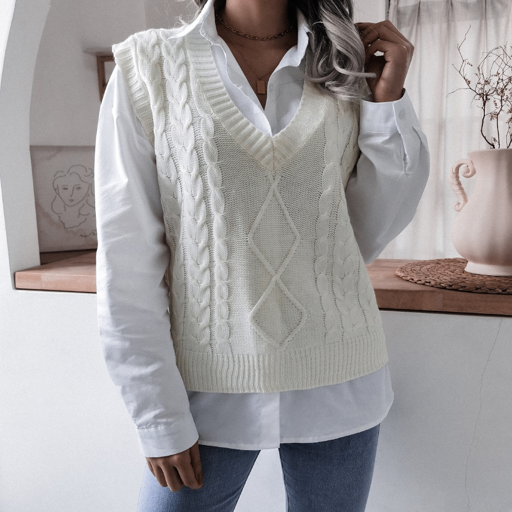 Women's sleeveless knit vest elegant layering silhouette versatile casual formal style