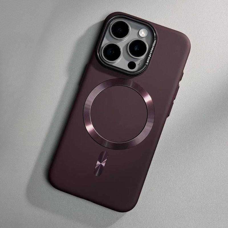 MagSafe iPhone case matte finish metal detailing shockproof durable slim tech accessory