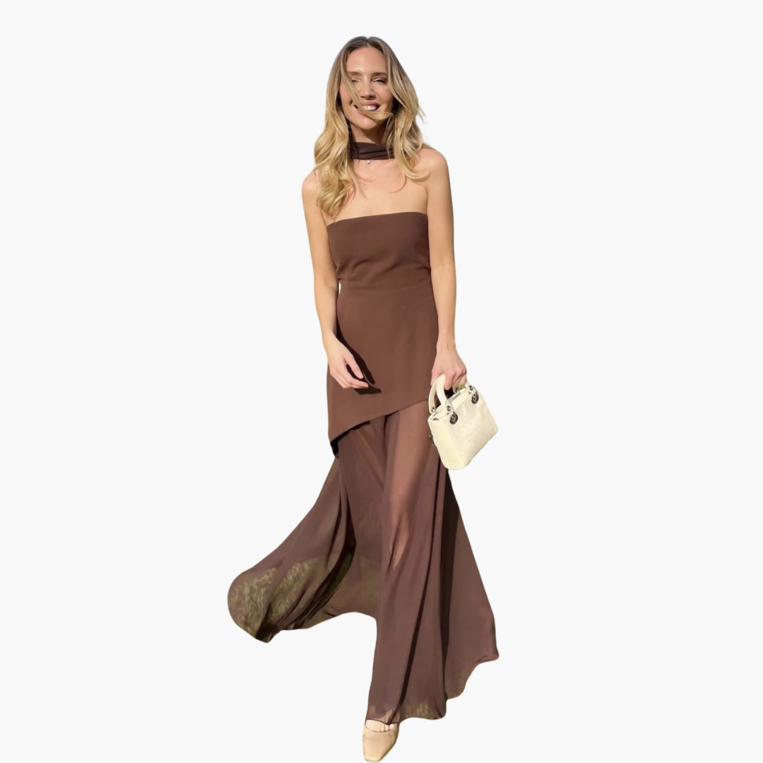 Women's black off-shoulder maxi evening dress with high slit, glamorous gala-ready silhouette