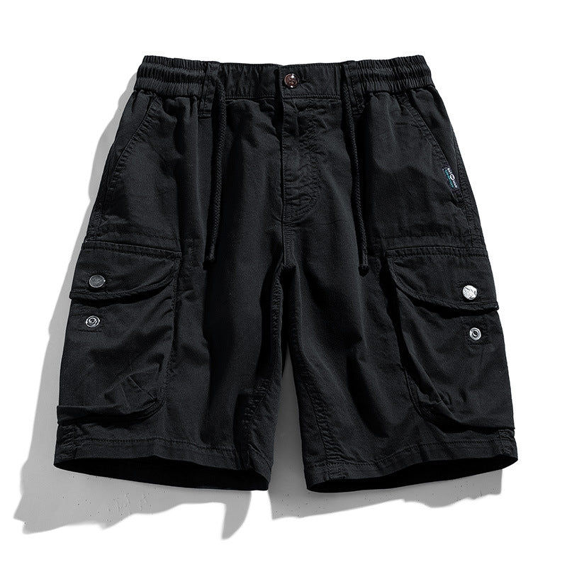 Karnor cotton cargo shorts elastic waist secure flap pockets versatile work weekend style