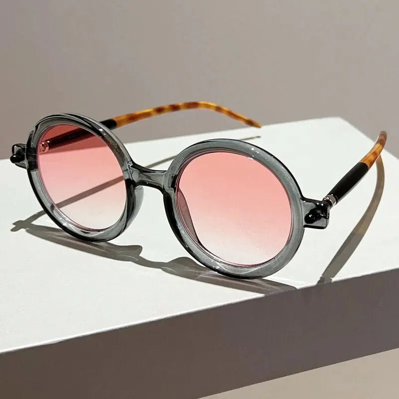 Celeste vintage circular frame sunglasses retro bold style with vibrant colorful lenses for trendsetters