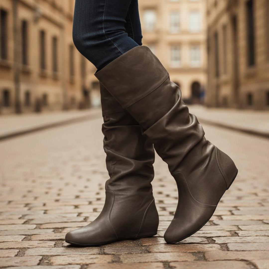 Women's slouchy boots soft flexible material comfort fit ideal for everyday city walks