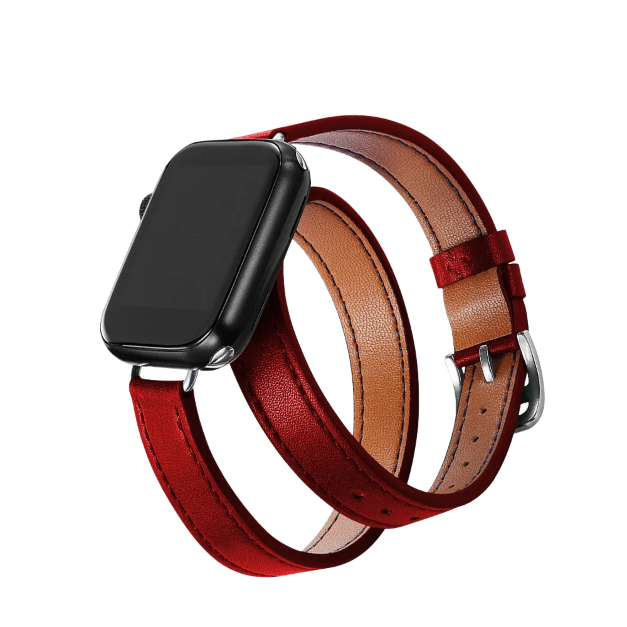Louvre double tour full-grain leather Watch band hand-stitched wrap-around professional strap
