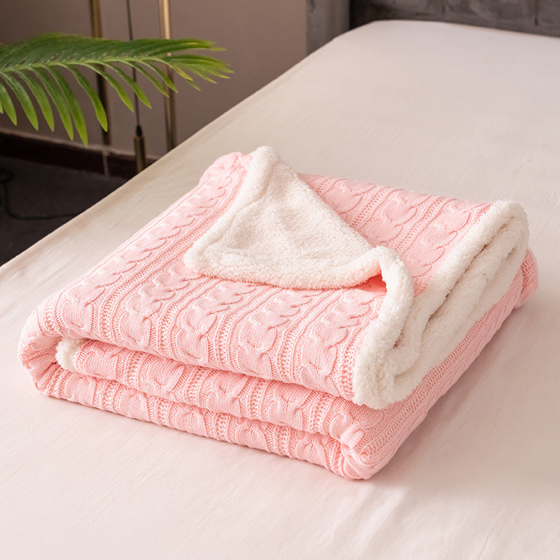 Ivory cable knit sherpa throw blanket reversible dual-texture ultra-soft cozy wrap for cold nights