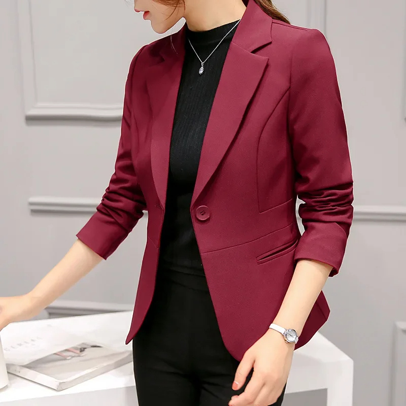 Lily women's structured single-breasted blazer tailored office style with winter warmth